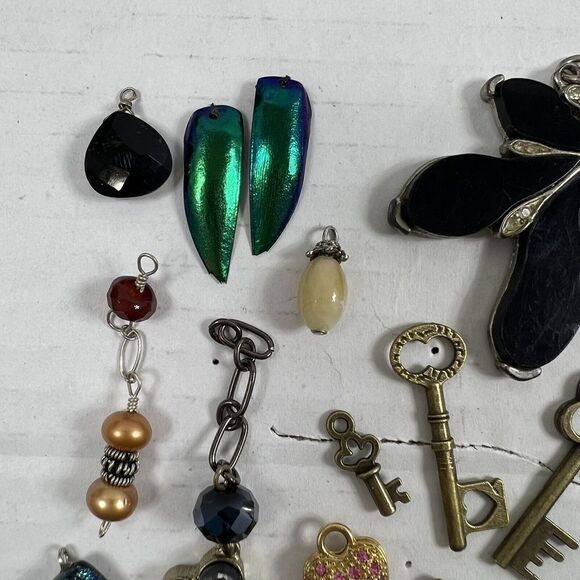 Focal Points Mix Lot Stone Unique Pendants And Jewelry Making Findings Vintage + - Picture 2 of 16